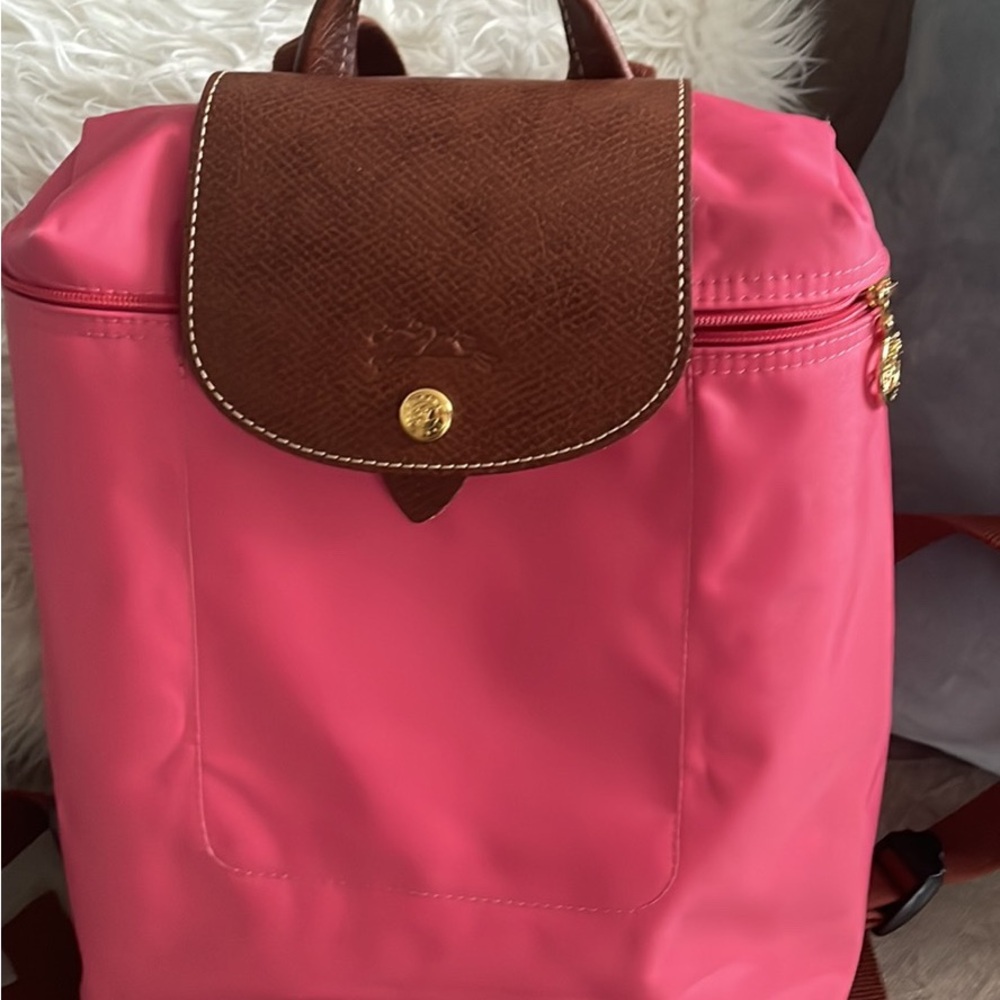 Pink and Brown Women's Backpack